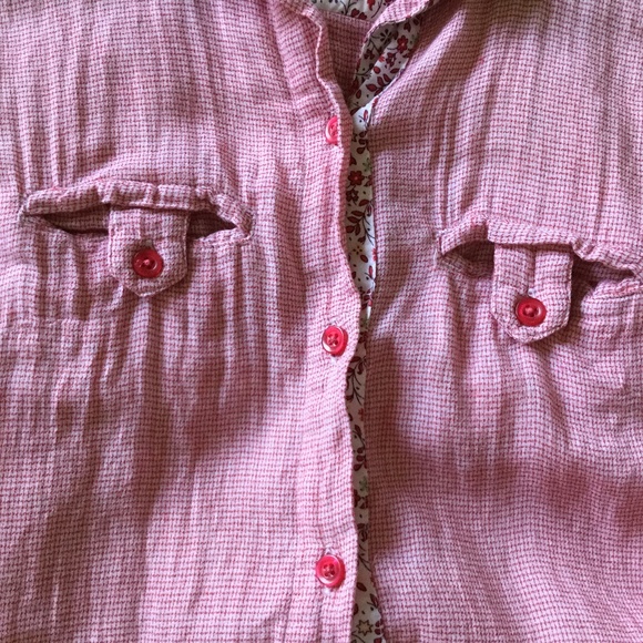 Zara Longsleeve Button-down Red Tunic With Pockets - Picture 11 of 15